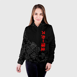 Куртка с капюшоном женская SCARLXRD JAPAN STYLE ИЕРОГЛИФЫ, цвет: 3D-черный — фото 2