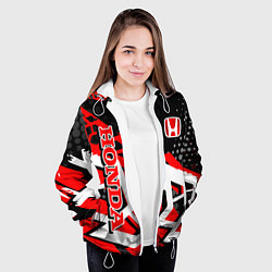 Куртка с капюшоном женская Honda Хонда, цвет: 3D-белый — фото 2