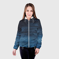 Куртка с капюшоном женская Темнота глубины, цвет: 3D-белый — фото 2
