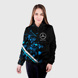 Куртка с капюшоном женская Mercedes AMG Осколки стекла, цвет: 3D-черный — фото 2