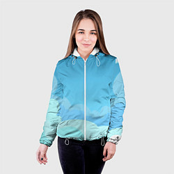Куртка с капюшоном женская Небо после грозы, цвет: 3D-белый — фото 2
