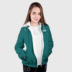 Куртка с капюшоном женская Как в игре в кальмара Куртка бирюзовая, цвет: 3D-белый — фото 2