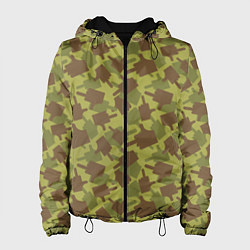 Куртка с капюшоном женская FUCK камуфляж, цвет: 3D-черный