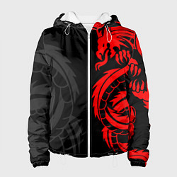 Куртка с капюшоном женская КРАСНЫЙ ДРАКОН ТАТУ RED DRAGON TATTOO, цвет: 3D-белый