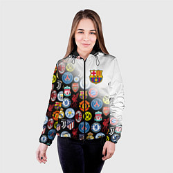 Куртка с капюшоном женская FC BARCELONA LOGOBOMBING, цвет: 3D-черный — фото 2