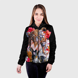 Куртка с капюшоном женская Чжун Ли в цветах Genshin impact, цвет: 3D-черный — фото 2