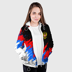 Куртка с капюшоном женская РОССИЯ, БРЫЗГИ КРАСОК, ТРИКОЛОР, цвет: 3D-белый — фото 2
