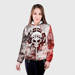 Куртка с капюшоном женская Трафальгар Ло Пираты сердца Весёлый Роджер, цвет: 3D-белый — фото 2