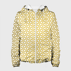 Куртка с капюшоном женская Цветок Жизни золото, цвет: 3D-белый