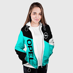 Куртка с капюшоном женская ОПЕЛЬ, OPEL, SPORT ГЕОМЕТРИЯ, цвет: 3D-белый — фото 2