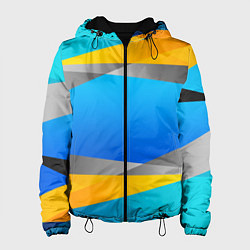 Куртка с капюшоном женская Резкая Абстракция, цвет: 3D-черный