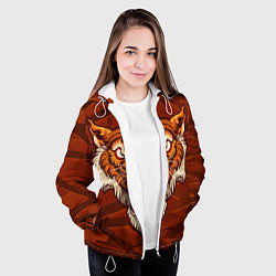 Куртка с капюшоном женская Тигр Evil, цвет: 3D-белый — фото 2