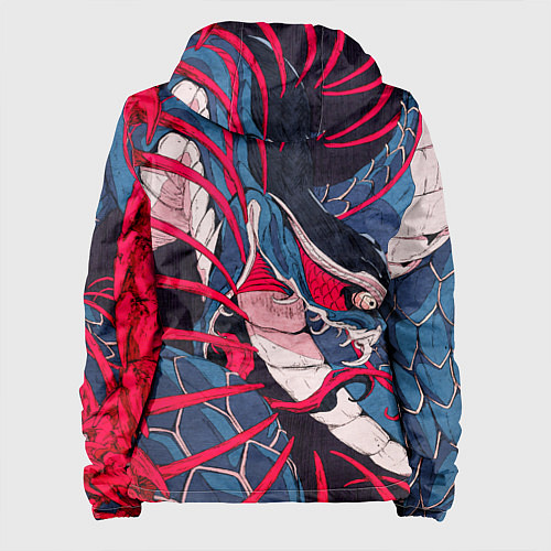 Женская куртка Самурай Якудза, змей, скелет / 3D-Белый – фото 2