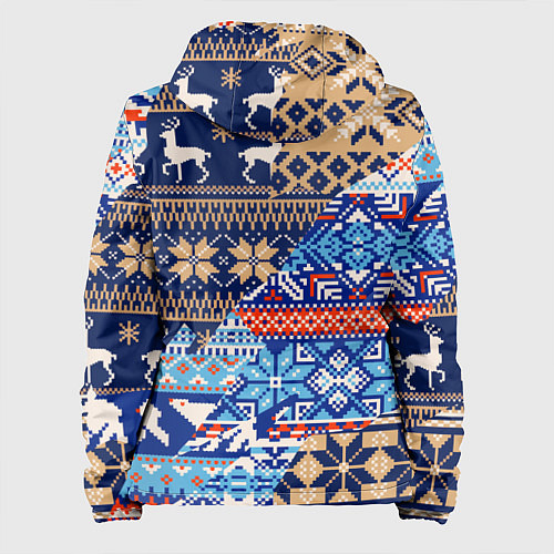 Женская куртка НОВОГОДНИЙ УЗОР ОЛЕНИ И МЕДВЕДИ НОВЫЙ ГОД 2022 / 3D-Белый – фото 2