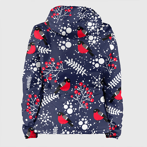 Женская куртка Снегири и рябина / 3D-Черный – фото 2