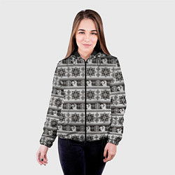 Куртка с капюшоном женская Squirrel Pattern, цвет: 3D-черный — фото 2