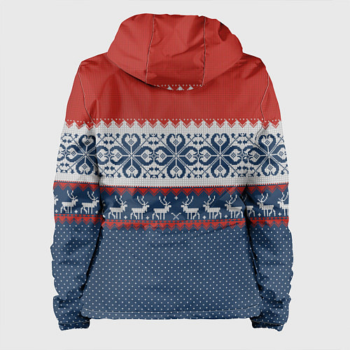 Женская куртка НОВОГОДНИЙ УЗОР С ОЛЕНЯМИ / 3D-Белый – фото 2