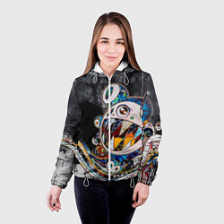 Куртка с капюшоном женская Стрит-арт Такаси Мураками, цвет: 3D-белый — фото 2