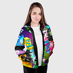 Куртка с капюшоном женская Geometry Dash: Parallel Worlds, цвет: 3D-черный — фото 2