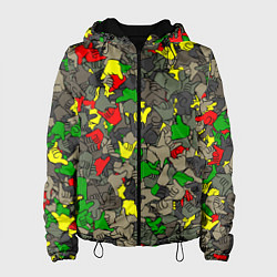 Куртка с капюшоном женская Раста-камуфляж, цвет: 3D-черный