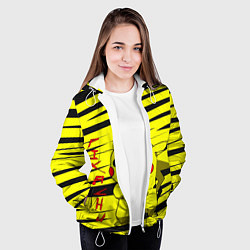 Куртка с капюшоном женская Пикачу Полосы, цвет: 3D-белый — фото 2