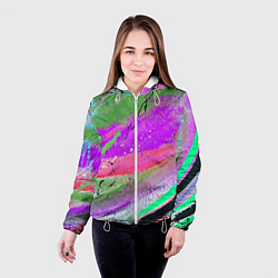 Куртка с капюшоном женская Красочный взрыв, цвет: 3D-белый — фото 2
