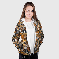 Куртка с капюшоном женская Собаки Разные Породы, цвет: 3D-белый — фото 2
