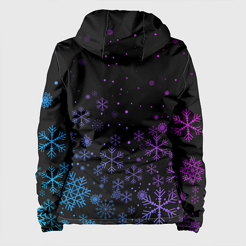 Женская куртка Новогодние снежинки Градиент / 3D-Белый – фото 2