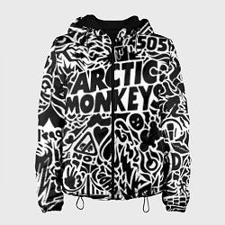 Куртка с капюшоном женская Arctic monkeys Pattern, цвет: 3D-черный