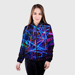 Куртка с капюшоном женская NEON LINES Glowing Lines Effect, цвет: 3D-черный — фото 2