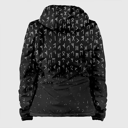 Женская куртка МЕТАЛЛИЧЕСКИЕ РУНЫ, БРЫЗГИ КРАСОК / 3D-Белый – фото 2