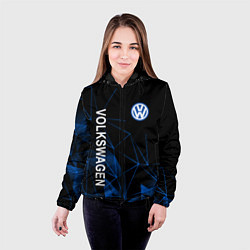 Куртка с капюшоном женская Volkswagen, Фольцваген Геометрия, цвет: 3D-черный — фото 2