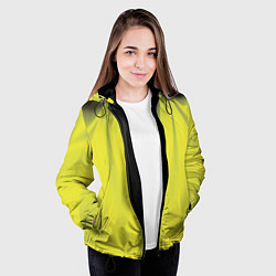 Куртка с капюшоном женская Орхидея в желтом Абстракция Дополнение 541-1, цвет: 3D-черный — фото 2