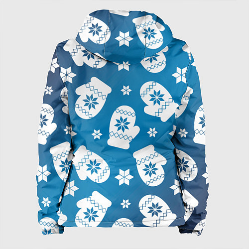 Женская куртка Новогодние варежки паттерн / 3D-Черный – фото 2