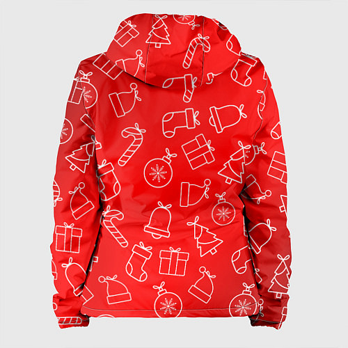 Женская куртка Happy New Year - Новогодний узор / 3D-Черный – фото 2