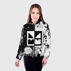 Куртка с капюшоном женская GEOMETRY DASH BLACK & WHITE SMILE, цвет: 3D-черный — фото 2