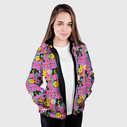 Куртка с капюшоном женская Психоделика Инь-Янь, цвет: 3D-черный — фото 2
