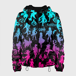 Куртка с капюшоном женская ГЕНШИН ИМПАКТ НЕОН ПЕРСОНАЖИ ИГРЫ GENSHIN IM ACT L, цвет: 3D-черный