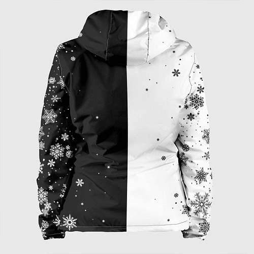 Женская куртка НОВОГОДНИЙ МОНОКУМА ЧЁРНО БЕЛЫЙ НОВЫЙ ГОД 2022 / 3D-Белый – фото 2