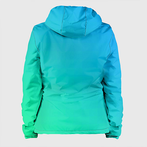 Женская куртка Бирюзовый градиент В небольшую клеточку / 3D-Белый – фото 2
