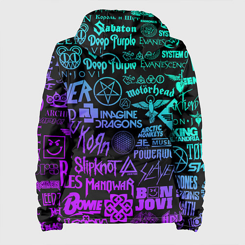 Женская куртка ЛОГОТИПЫ РОК ГРУПП НЕОН ROCK NEON / 3D-Белый – фото 2