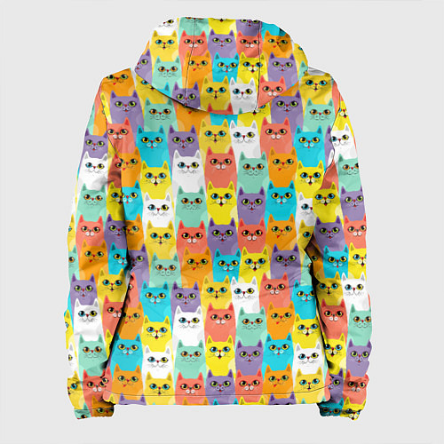 Женская куртка Разноцветные Мультяшные Котики / 3D-Белый – фото 2
