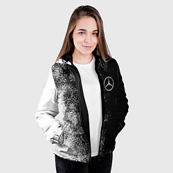 Куртка с капюшоном женская Чёрно-белый Мерседес, цвет: 3D-черный — фото 2