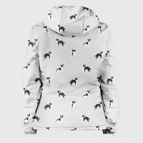 Женская куртка Черно-белые собачки паттерн / 3D-Белый – фото 2
