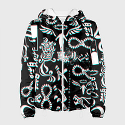 Куртка с капюшоном женская ТОКИЙСКИЕ МСТИТЕЛИ ГЛИТЧ, GLITCH, цвет: 3D-белый