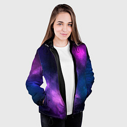 Куртка с капюшоном женская Космос Galaxy, цвет: 3D-черный — фото 2