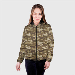 Куртка с капюшоном женская Бегущие Дикие Лошади, цвет: 3D-черный — фото 2