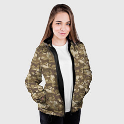 Куртка с капюшоном женская Бегущие Дикие Лошади, цвет: 3D-черный — фото 2