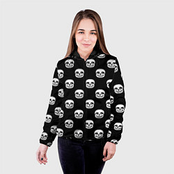 Куртка с капюшоном женская UNDERTALE SANS SKULL FACE PATTERN УЗОР, цвет: 3D-черный — фото 2