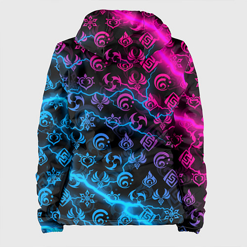 Женская куртка НЕОНОВЫЕ МОЛНИИ, GENSHIN IMPACT NEON / 3D-Белый – фото 2